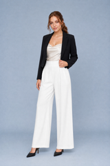 High-Waisted Pleated Wide-Leg Pants