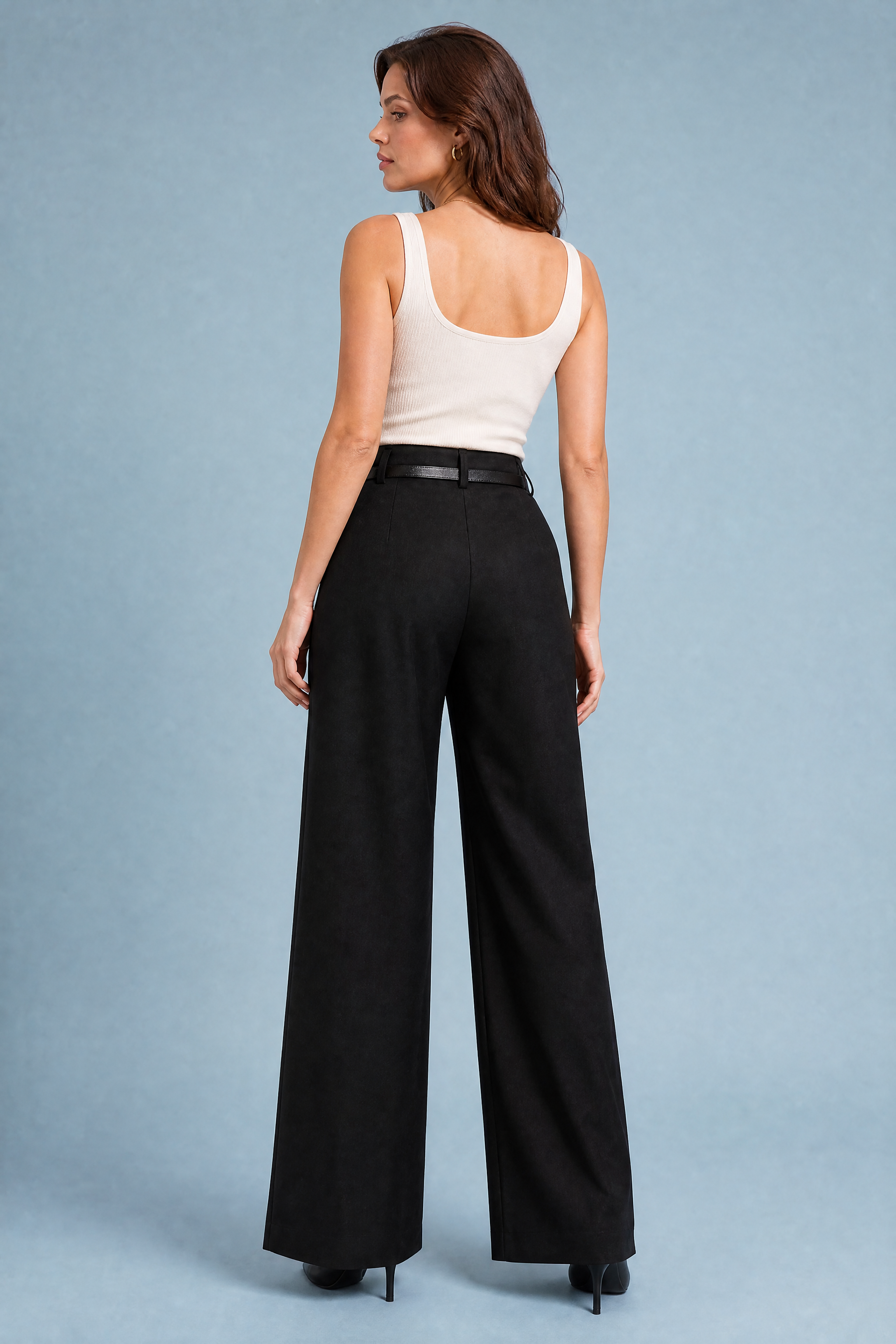 Pantalon large taille haute | Vue de dos | Lounelle Paris