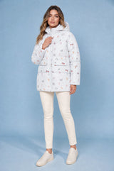 Printed Hooded Puffer Jacket