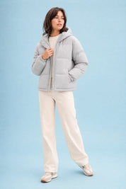 Doudoune matelassée à capuche | Variante Gris | Lounelle Paris