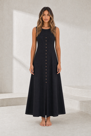 Robe midi à encolure carrée | Lounelle Paris