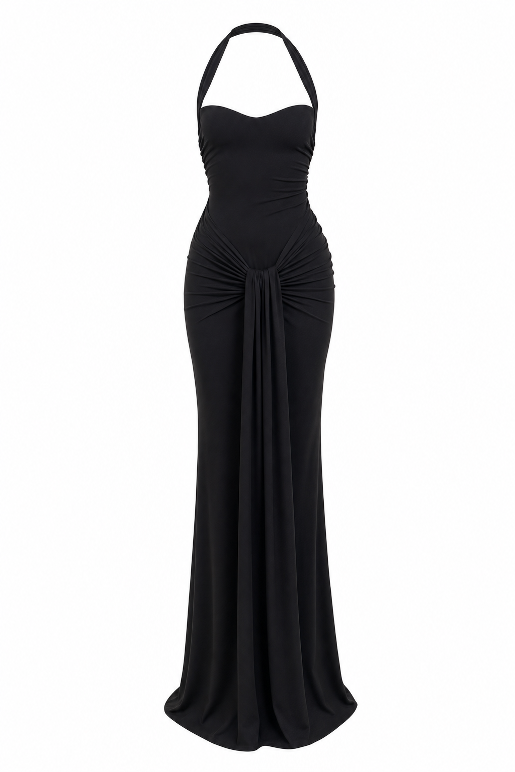 Robe longue licou dos nu laçage aperçu produit