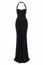 Robe longue licou dos nu laçage aperçu produit