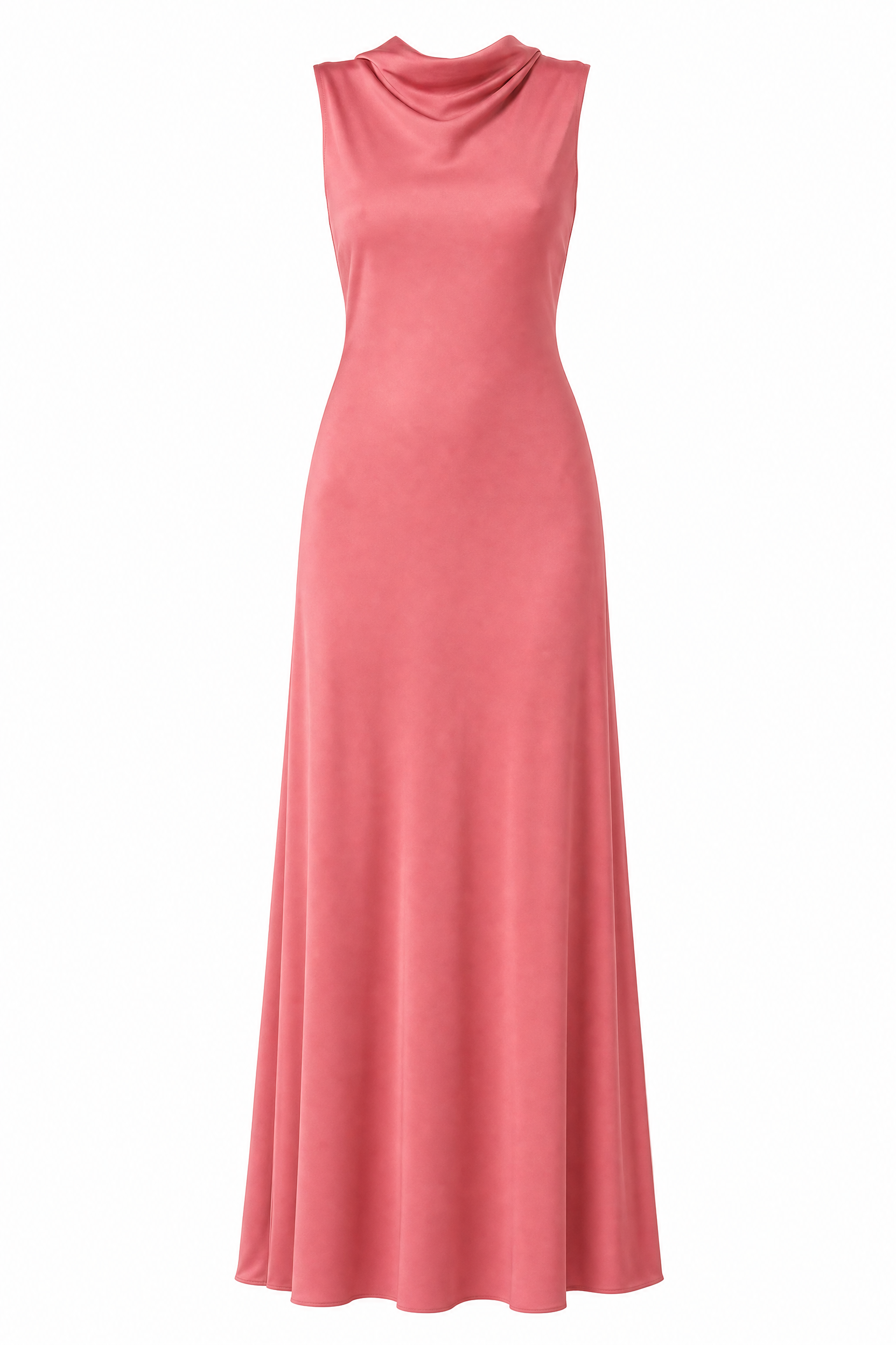 Robe rose satinée col drapé | Lounelle Paris