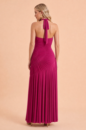Robe longue col licou dos nu vue arrière du produit
