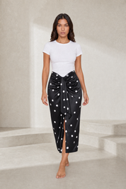 Jupe noire à pois fendue | Lounelle Paris