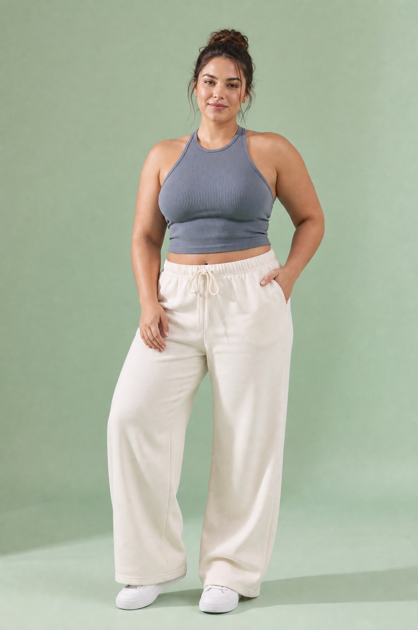 Pantalon large à cordon | Porté sur une silhouette plus ronde | Lounelle Paris