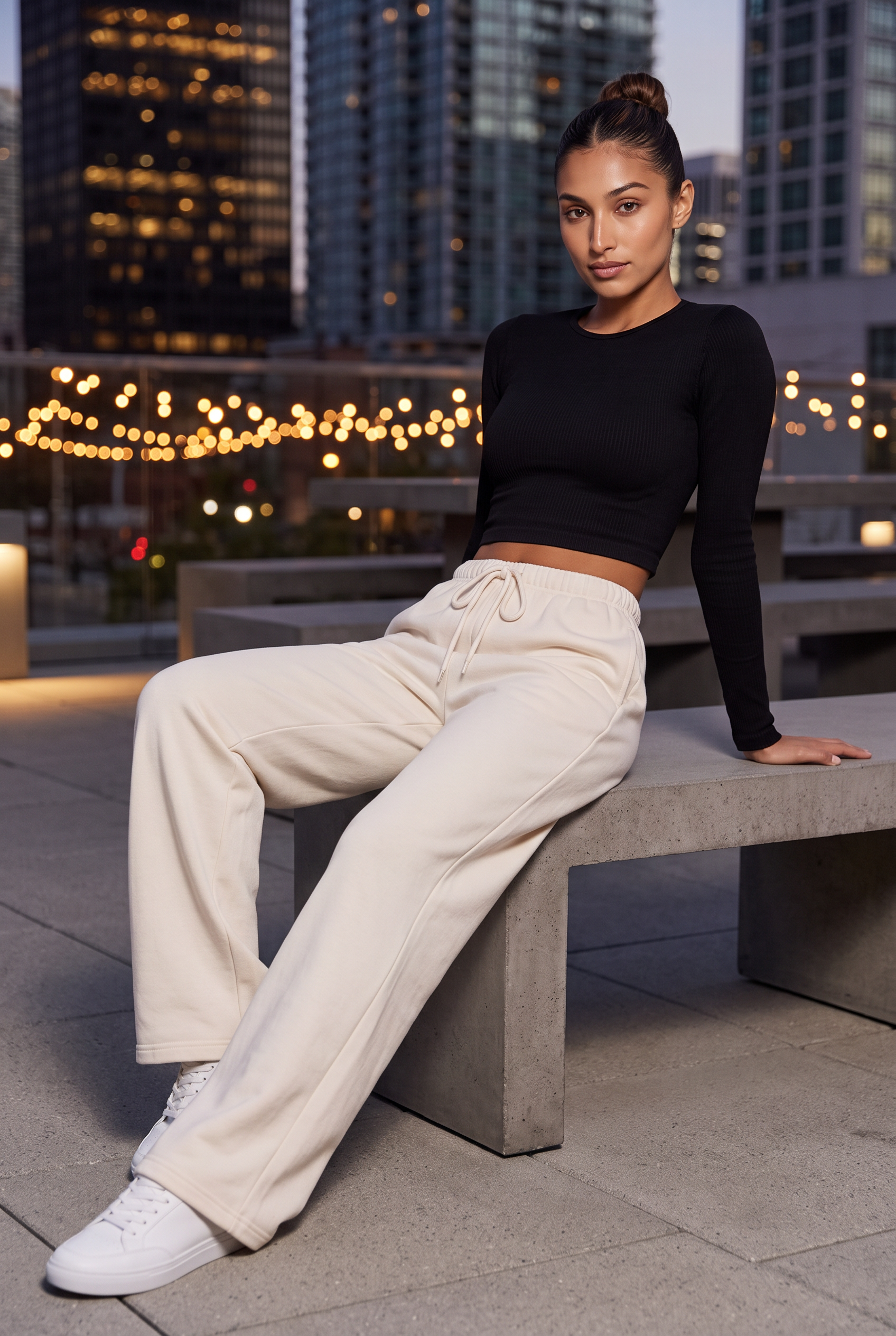 Pantalon large à cordon | Deuxième photo lifestyle | Lounelle Paris