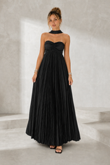 Backless Pleated Maxi Dress