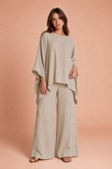 Loose-Fit Boat-Neck Top and Pants Set