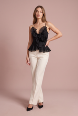 Ruffle-Strap Floral Top