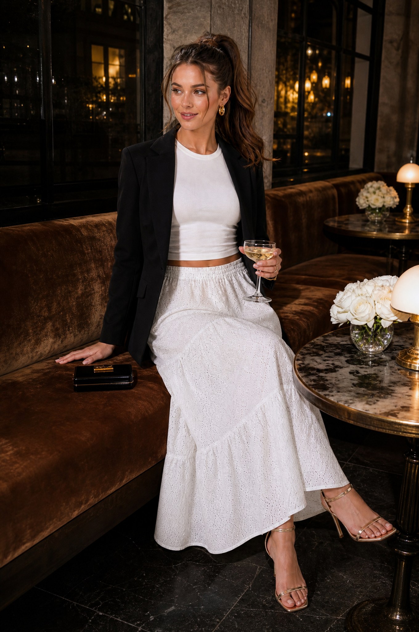 Ensemble blanc à imprimé floral | Deuxième photo lifestyle | Lounelle Paris