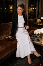 Ensemble blanc à imprimé floral | Deuxième photo lifestyle | Lounelle Paris