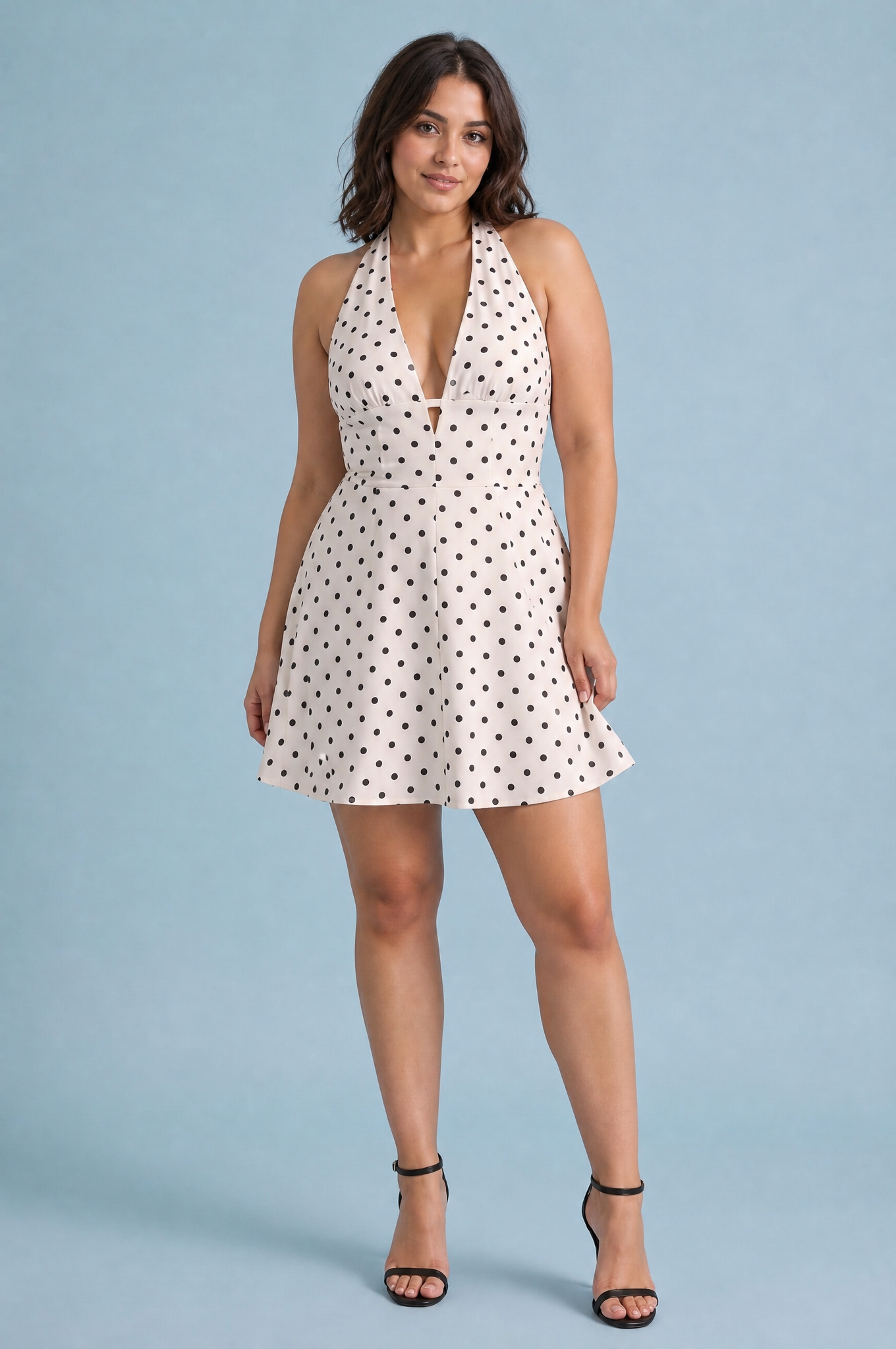 Robe à pois col licou | Porté sur une autre silhouette | Lounelle Paris
