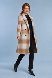 Manteau long à carreaux | Vue en mouvement | Lounelle Paris