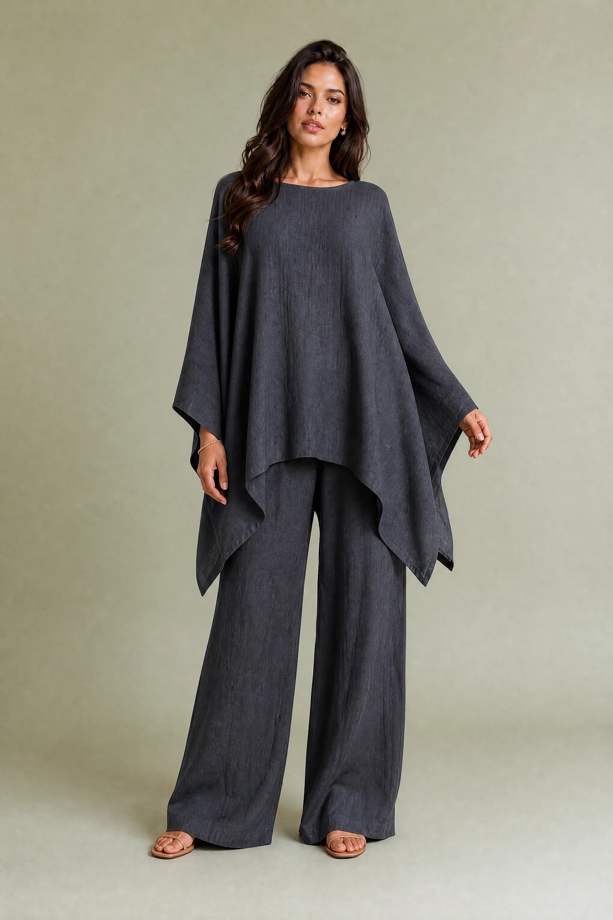Ensemble ample col bateau | Variante Gris foncé | Lounelle Paris