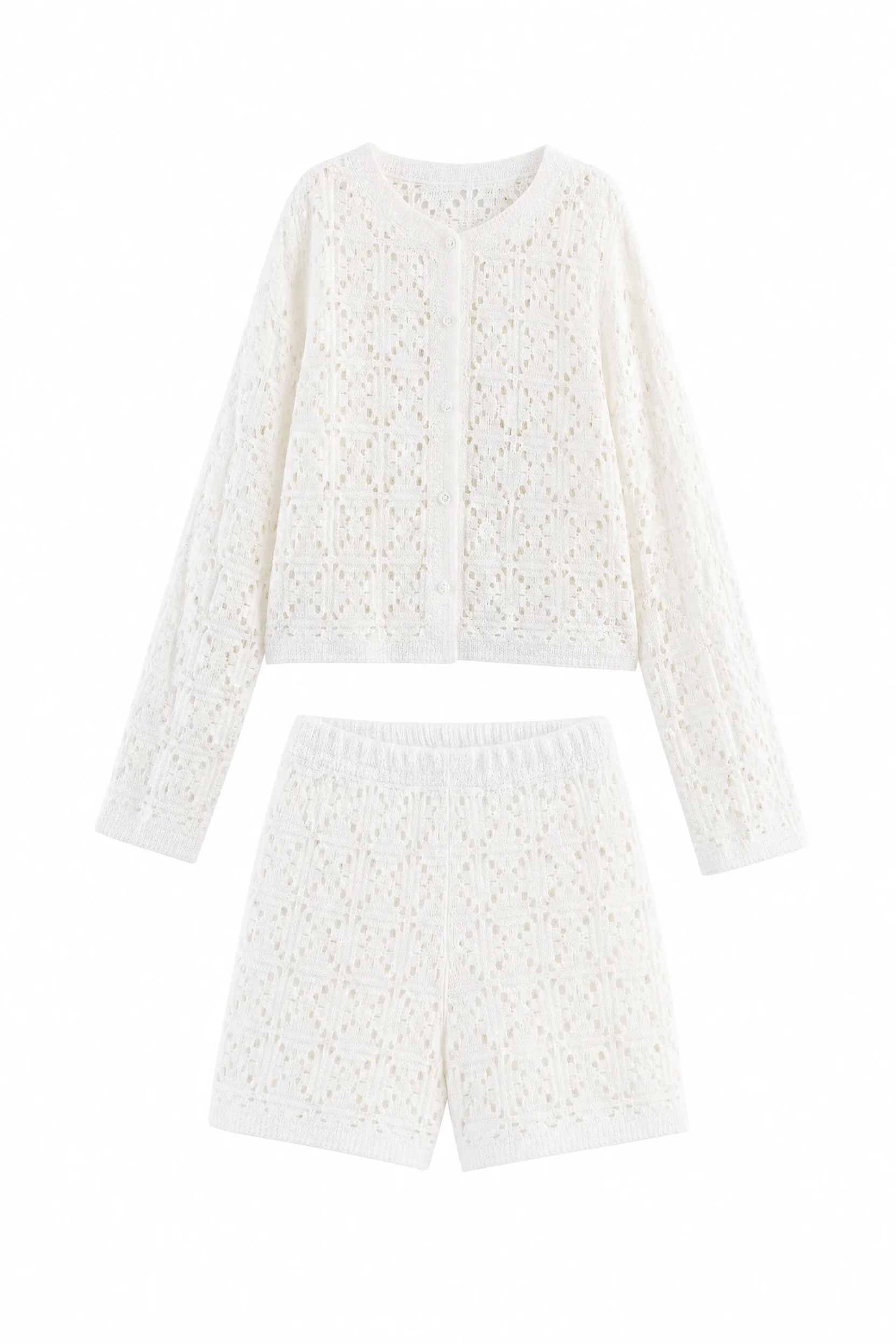 Ensemble blanc crochet ajouré | Lounelle Paris