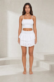 Ensemble blanc smocké à volants | Lounelle Paris