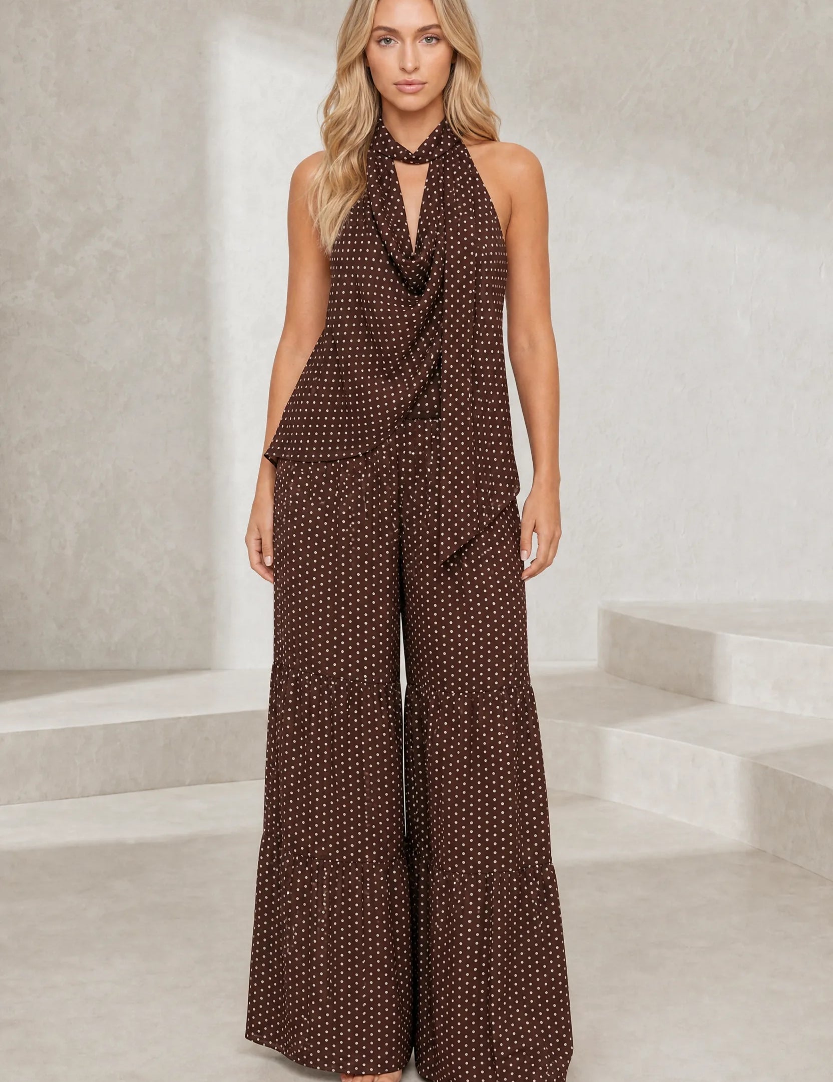 Ensemble fluide à pois dos nu | Lounelle Paris