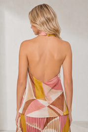 Ensemble imprimé col halter plissé | Lounelle Paris