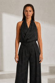 Ensemble noir col licou dos nu | Lounelle Paris