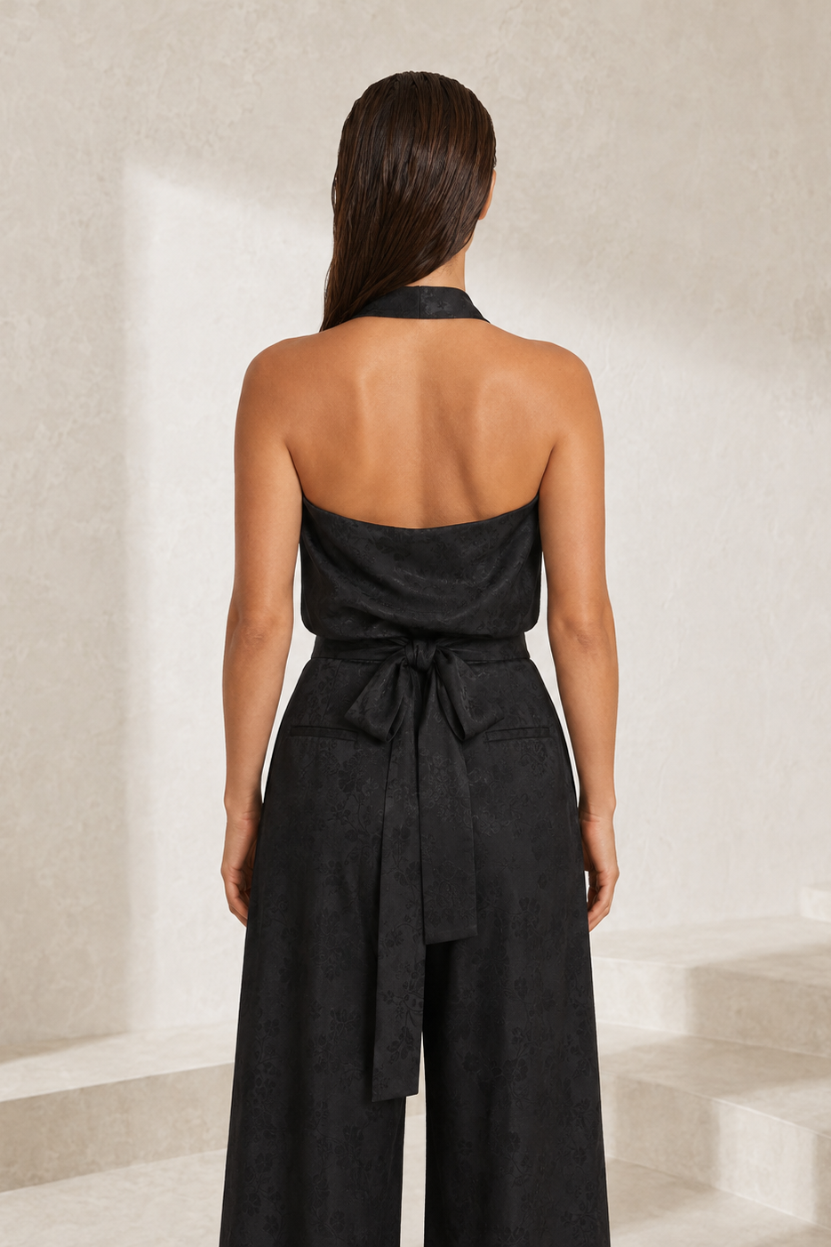 Ensemble noir col licou dos nu | Lounelle Paris
