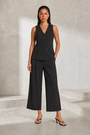 Ensemble noir col V taille haute | Lounelle Paris