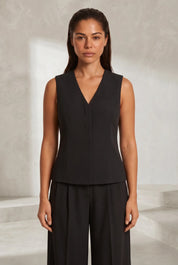 Ensemble noir col V taille haute | Lounelle Paris