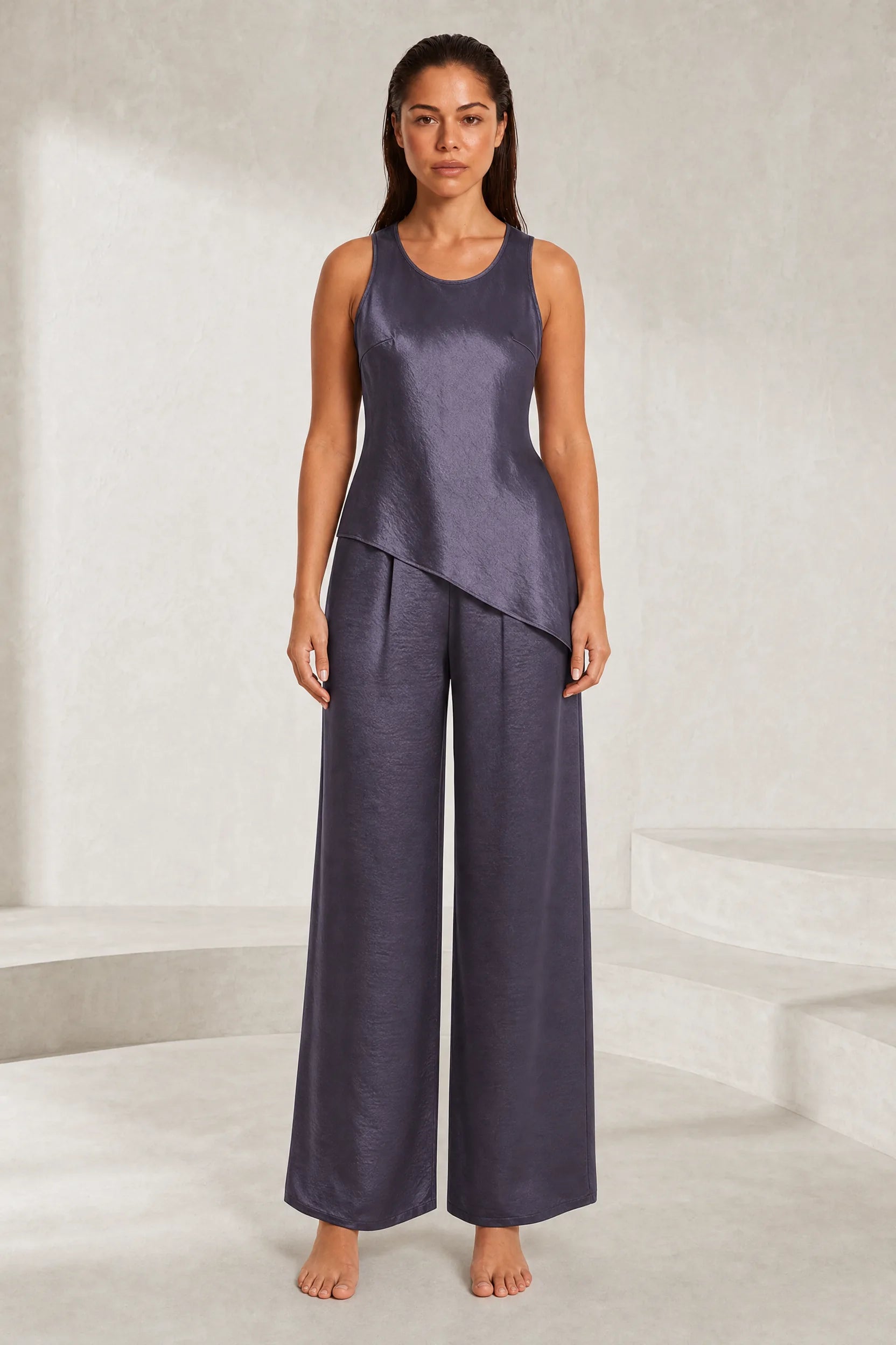 Ensemble pantalon asymétrique sans manches | Lounelle Paris