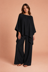 Loose-Fit Boat-Neck Top and Pants Set