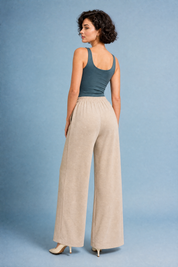 Pantalon large fluide à cordon | Vue de dos | Lounelle Paris