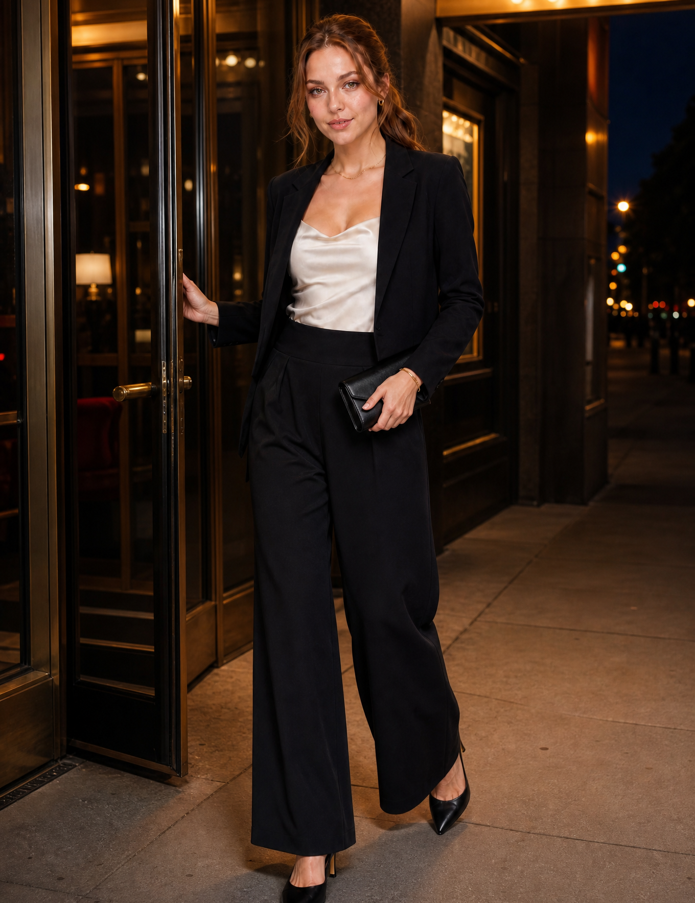Pantalon large taille haute plissé | Variante Noir - Lifestyle | Lounelle Paris