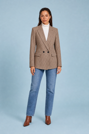 Blazer ajusté motif pied-de-poule | Vue de face | Lounelle Paris