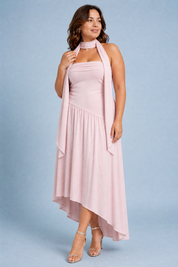 Robe longue bustier asymétrique | Porté sur une autre silhouette | Lounelle Paris