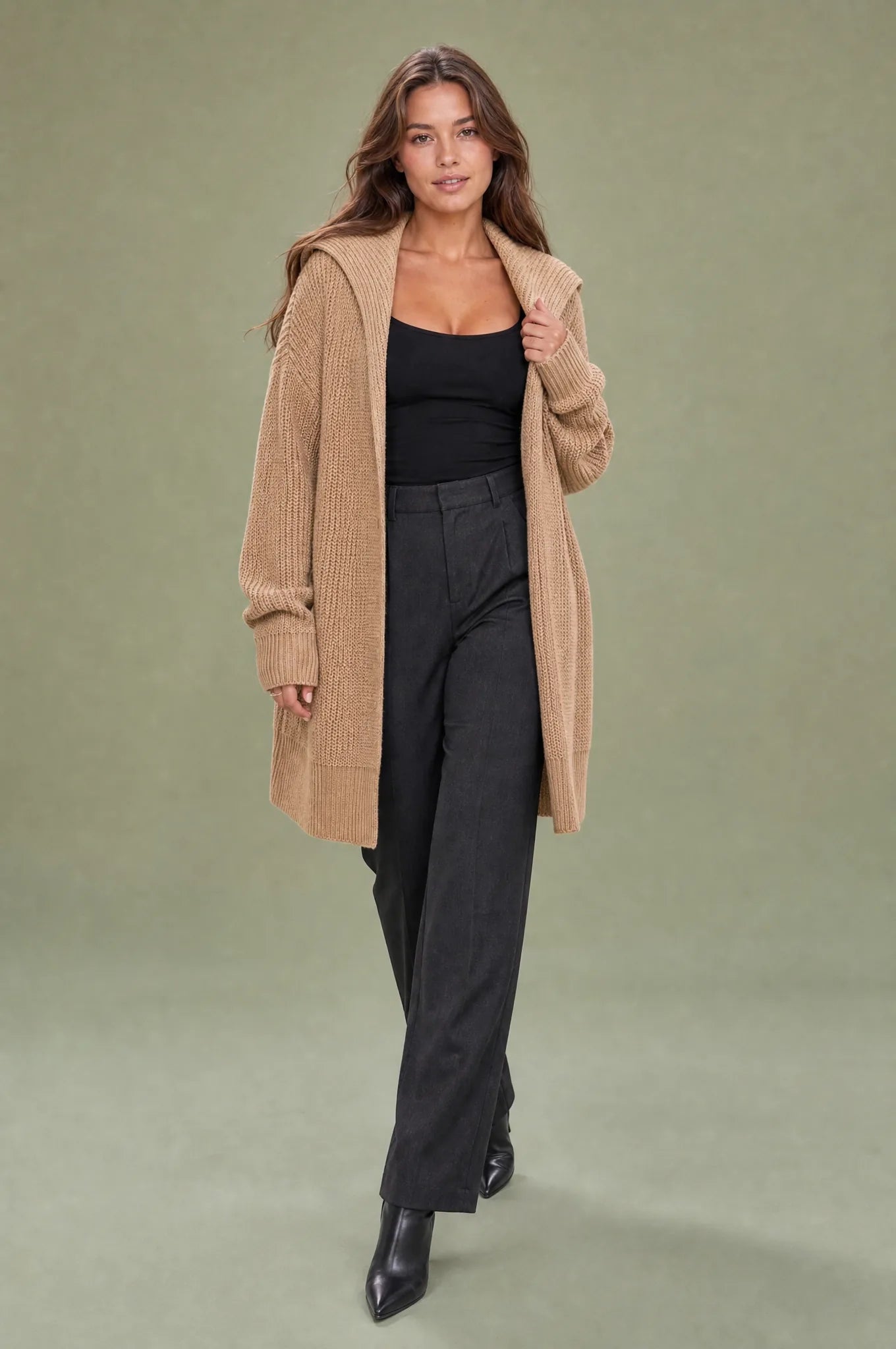 Gilet ample col châle | Vue de face | Lounelle Paris