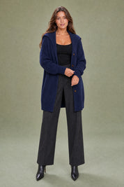 Gilet ample col châle | Variante Bleu marine | Lounelle Paris