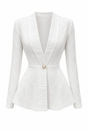 Gilet blazer texturé coupe ajustée | Lounelle Paris