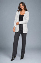 Hooded Zip-Up Knit Cardigan