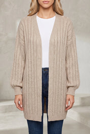 Gilet long beige manches bouffantes | Lounelle Paris