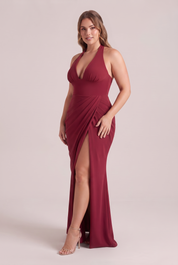 Robe longue col licou dos nu | Porté sur une silhouette plus ronde | Lounelle Paris