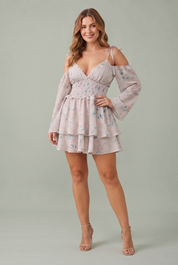Robe fluide à bretelles et volants | Porté sur une autre silhouette | Lounelle Paris