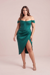 Robe bustier à fente haute | Porté sur une silhouette plus ronde | Lounelle Paris