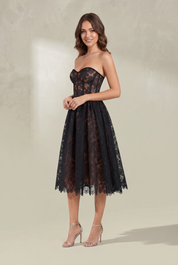 Robe bustier en dentelle | Variante Noir | Lounelle Paris
