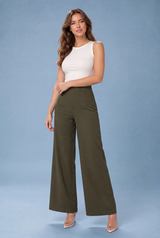 High-Waisted Wide-Leg Trousers