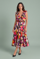 Flowy Printed V-Neck Dress
