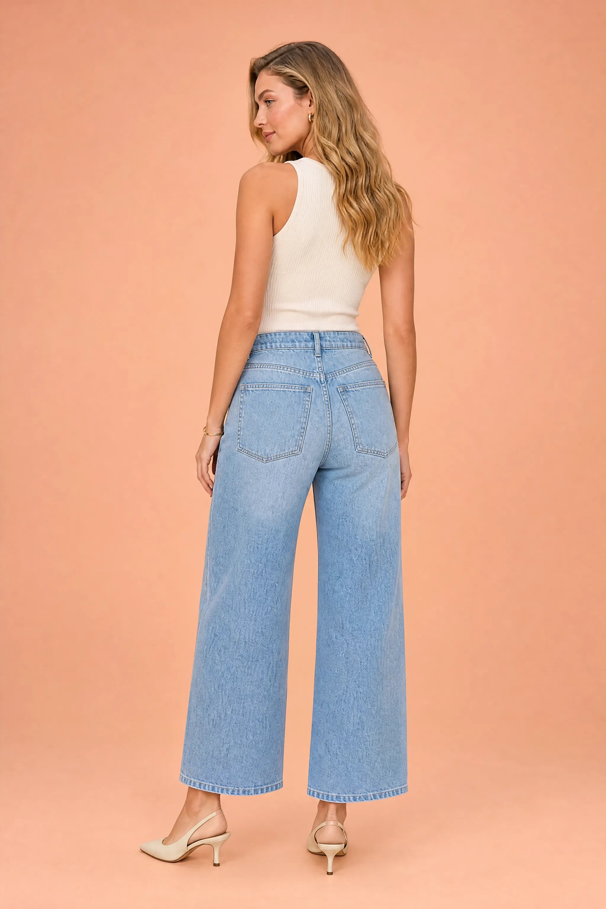 Jean ample taille mi-haute | Vue de dos | Lounelle Paris