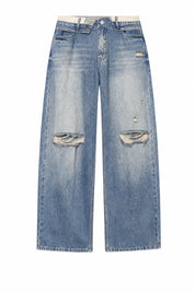 Jean bleu coupe ample taille mi-haute | Lounelle Paris