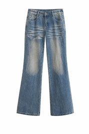 Jean bleu délavé jambe évasée | Lounelle Paris