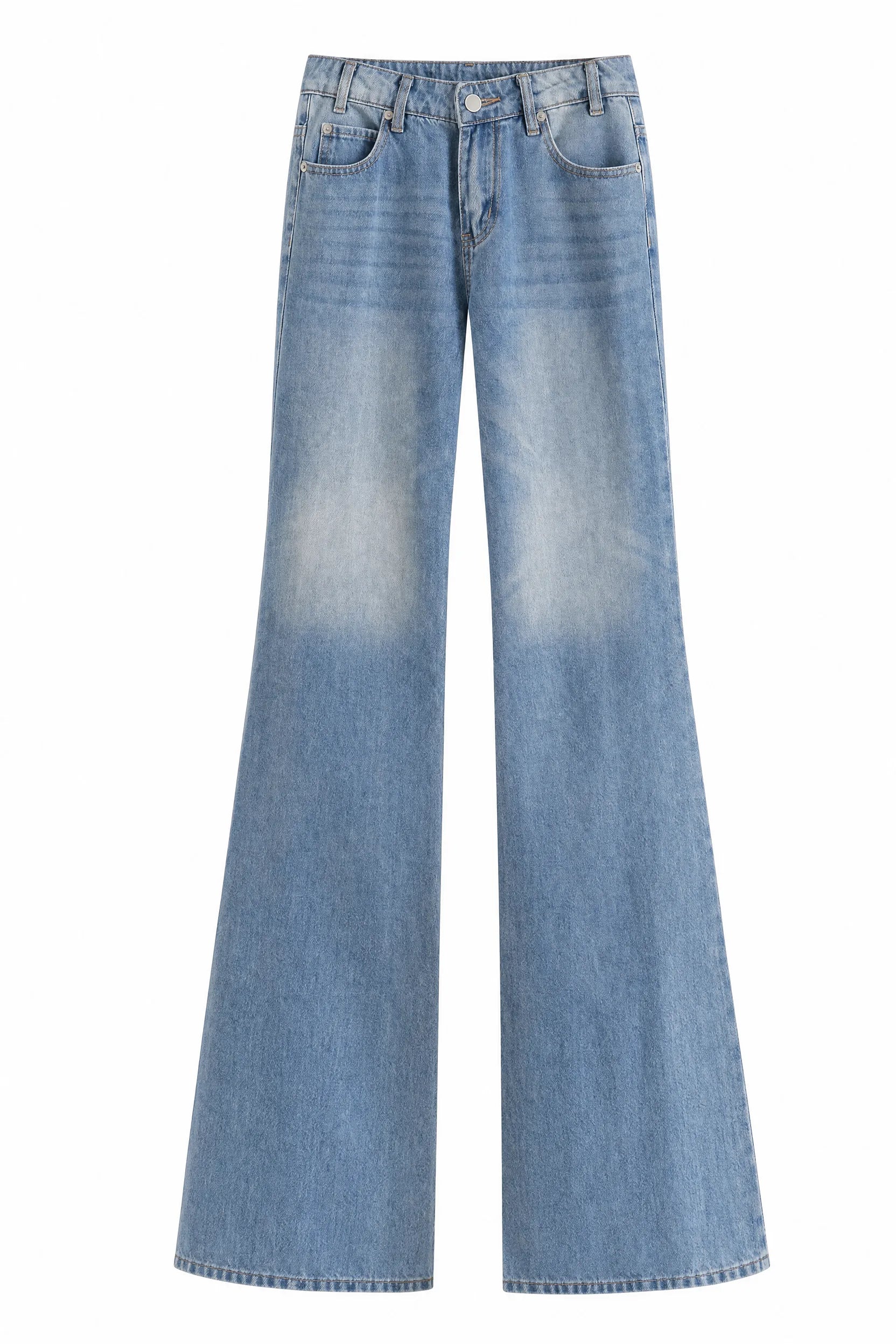 Jean bleu taille haute évasé | Lounelle Paris