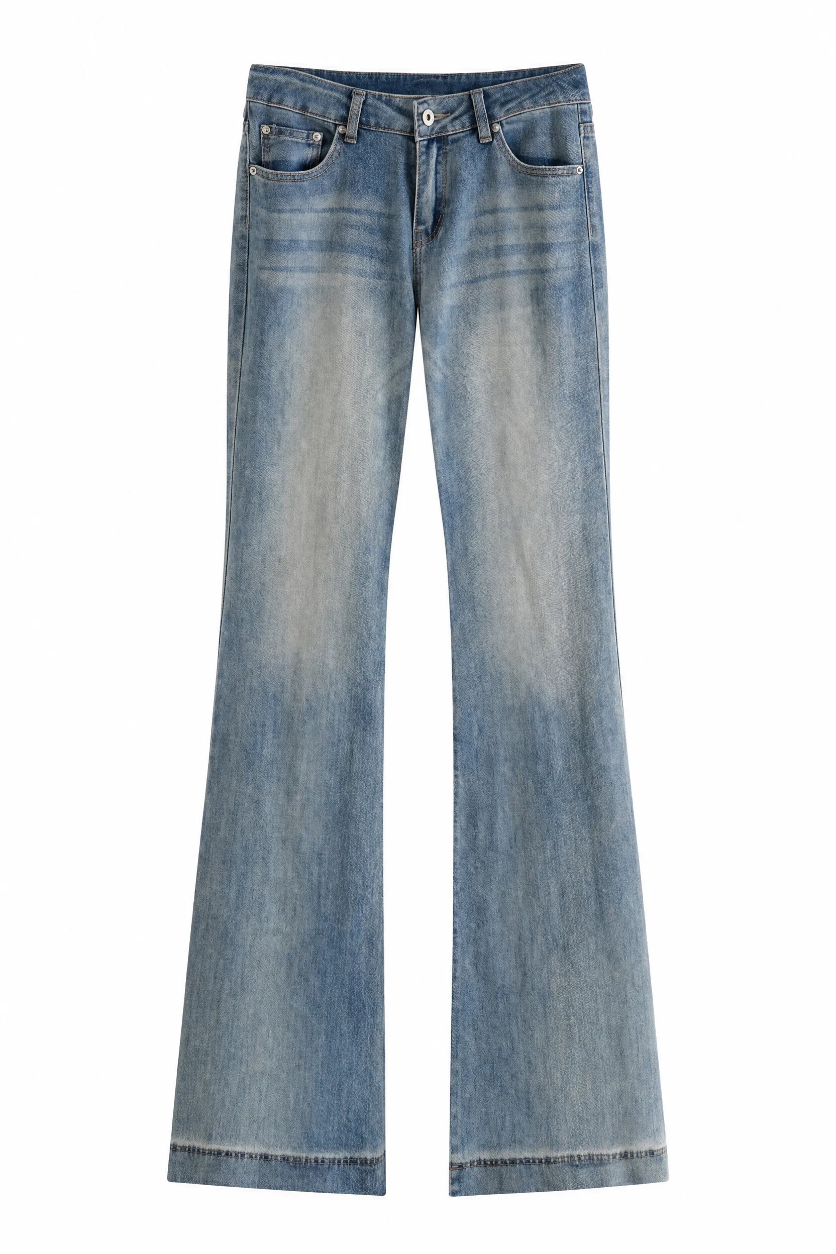 Jean bleu taille haute évasé | Lounelle Paris